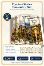 Egorka's Stories Bookmarks Collection (5 Designs) | Illustrated Bookmarks with Inspiring Quotes
